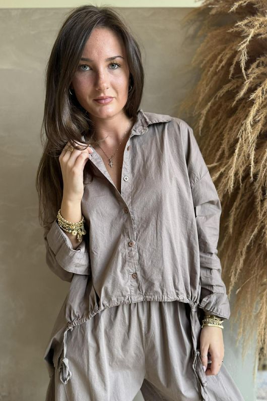 Paloma French Tuck Shirt Mocha
